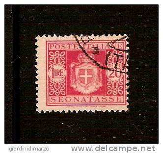 ITALIA-LUOGOTENENZA- 1945: Segnatasse- Valore Usato Da 20 L. Senza Fasci E Filigrana Ruota-in Buone Condizioni - DC1632. - Postage Due