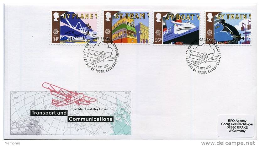 1988  Europa CEPT   FDC Transport And Communications Mi Nr 1147-50 - 1971-1980 Em. Décimales