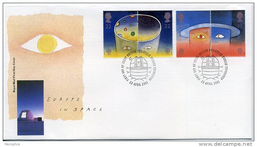 1991  Europa CEPT   FDC   Europe In Space   Mi Nr 1337-1340 - 1971-1980 Em. Décimales