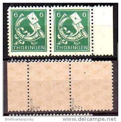 2767) SBZ Thüringen Mi.Nr. 95AYbz1 Paar Postfrisch ** Gepr.Ströh.BPP - Mint