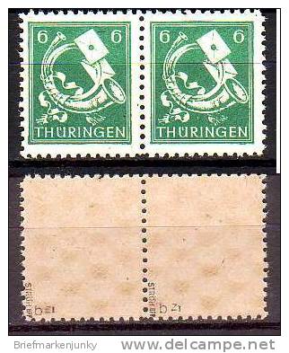 2768) SBZ Thüringen Mi.Nr. 95AYbz1 Paar Postfrisch ** Gepr.Ströh.BPP - Mint