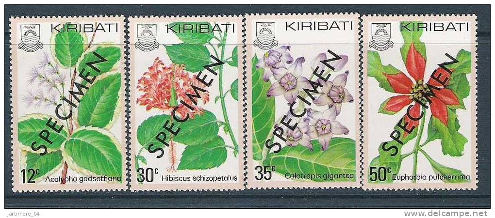 1981 KIRIBATI  42-45 Série Complète Fleurs ** SPECIMEN - Kiribati (1979-...)
