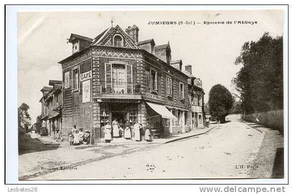 CPA 76.-JUMIEGES.-Epicerie De L'Abbaye.-plan Animé.-CVB 752 - Jumieges