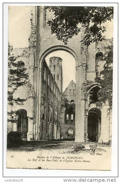 CPA 76.-Ruines De L' Abbaye De JUMIEGES.-La Nef Et Les Bas Cotés De L'Eglise Notre-Damel.-CVB 768 - Jumieges