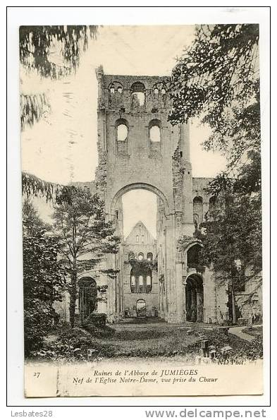 CPA 76.-Ruines De L' Abbaye De JUMIEGES.-NEF De L'Eglise Notre-Dame, Vue Prise Du Coeur.-CVB 770 - Jumieges