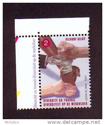 Belg. 2008 - COB N° 3783 ** - Diversité Au Travail  (texte Sur Bdf) - Unused Stamps