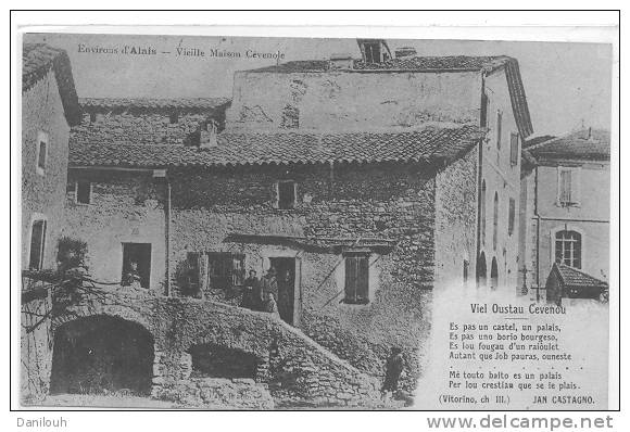 30 // ALAIS / ALES / Vieille Maison CÃ©venole, ANIMEE, Viel Oustaou Cevenou PoÃ¨me De Jan Castagno - Alès