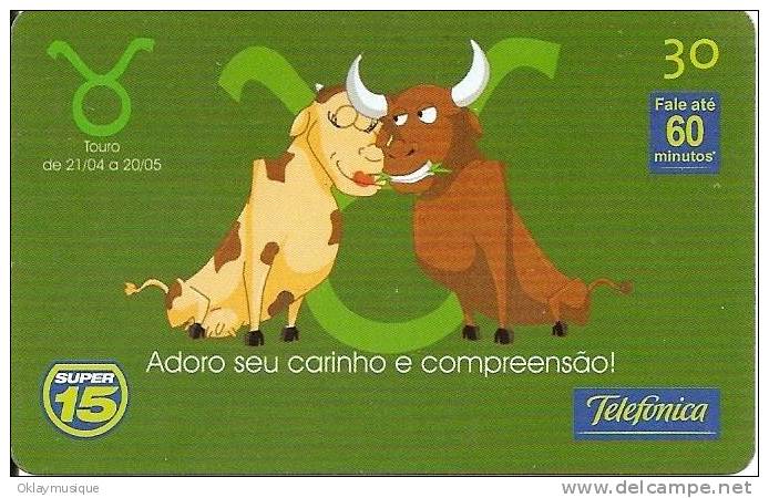 TELECARTE DU BRESIL SERIE ZODIAC TAUREAU - Brasilien