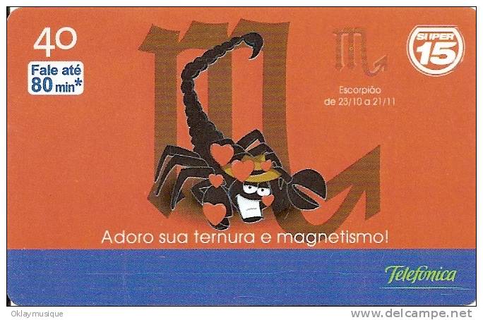 TELECARTE DU BRESIL SERIE ZODIAC SCORPIONS - Brazil