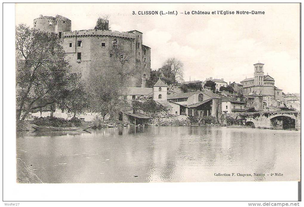 CPA CLISSON Le Chateau Et L'Ã©glise Notre Dame - Clisson