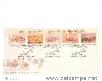 Australia   1990 Gold Fever Strip 5 FDC - FDC