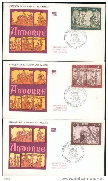 ANDORRE FRANCAIS  ET ESPAGNOL 16 FDC TB ANNEES 1969 à 1977 Voir Liste - FDC