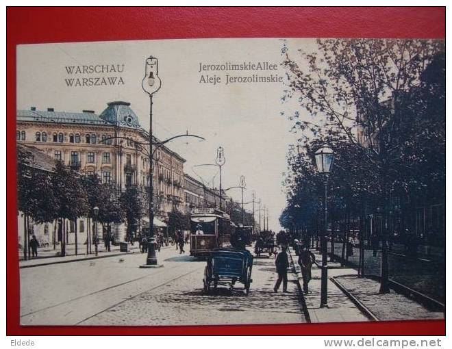 Warszawa Varsovie Warschau Aleje Jerozolimskie  Tramway Tram 1919 - Pologne