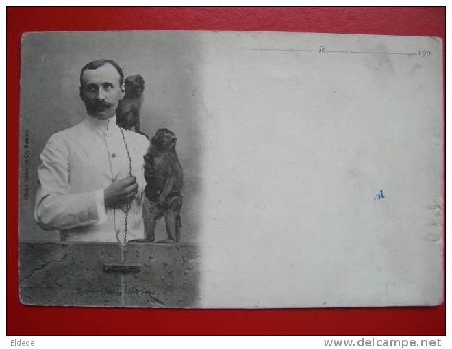 Batavia Mars 1904 Montreur De Singes Cliché Koene Batavia - Indonésie