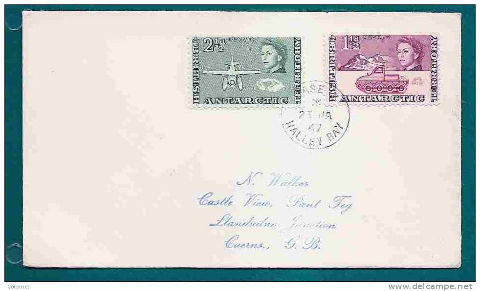 POLAR - BRITISH ANTARTIC TERRITORY - Airplane And Truck On 1967 COVER - HALLEY BAY To GB - Other & Unclassified