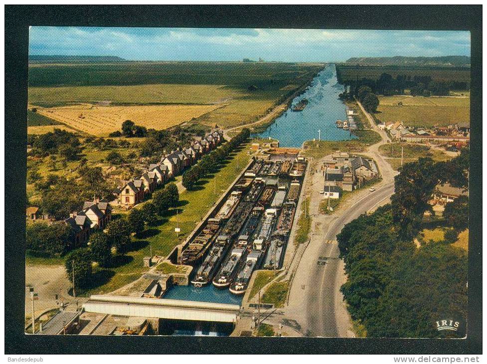 CPSM - Tancarville (76) - Vue Générale Aérienne Sur L' Ecluse ( Péniche CAP 1512) - Tancarville