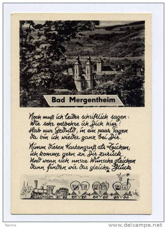 Allemagne : Bad Mergentheim  /  Carte Avec Illustration De Train - Bad Mergentheim