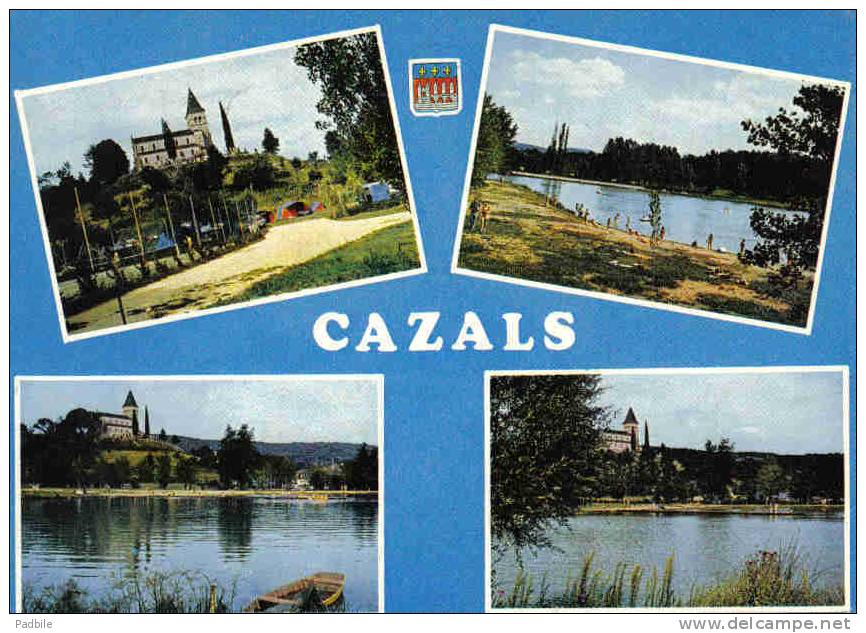 Carte Postale 46. Cazals  Le Plan D'eau Et Le  Camping  Trés Beau Plan - Cazals