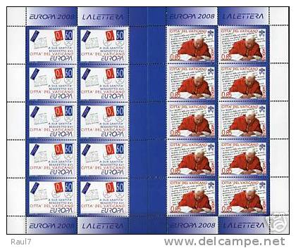 EUROPA -CEPT 2008 VATICAN 2 FEUILLETS NEUFS *** 2 MNH SHEETLETS - 2008