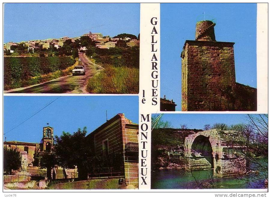 GALLARGUES LE MONTUEUX - 4 Vues :  Vue Générale - La Tour - Le Temple - Pont Romain Sur Le Vidourle - N° 117 - Gallargues-le-Montueux