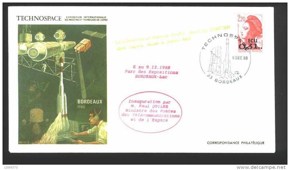 FDC .Exposition Bordeaux  TECHNOSPACE  6.11.1988 - Europe