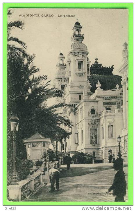 MONTE-CARLO - LE THÉATRE ANIMÉE - GUENDE PHOT. - CIRCULÉ EN 1908 - - Teatro De ópera