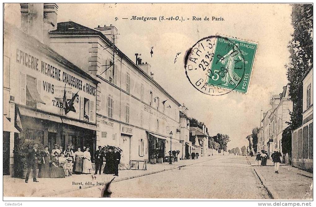 MONTGERON RUE DE PARIS 1908 - Montgeron