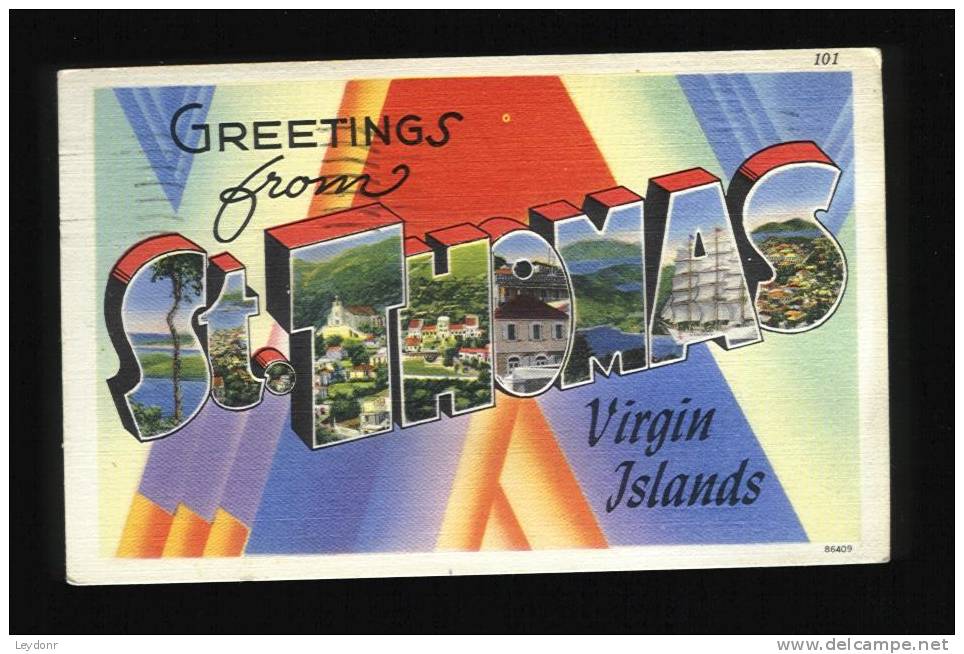 Greetings From St. Thomas - U.S. Virgin Islands 1954 - Vierges (Iles), Amér.