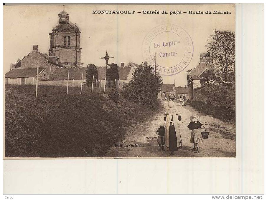 MONTJAVOULT - Entrée Du Pays - Route Du Marais. - Cachet 5e Régiment Du Génie 31e Compagnie. - Montjavoult