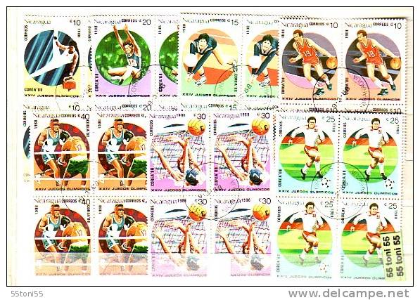 Nicaragua 1988   Olympic Games-Seoul  7v- Used (O)  X 4 - Summer 1988: Seoul