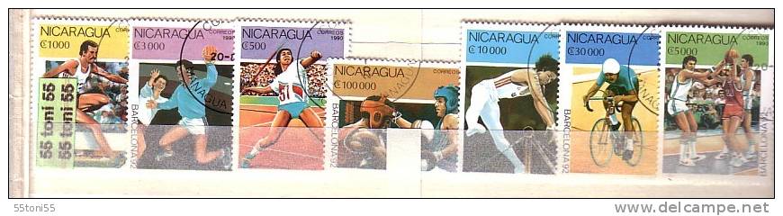 1990   Olympic Games- Barcelona 7v- Used (O)  Nicaragua - Baloncesto