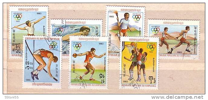 Kampuchea 1983  Olympic Games-Los Angeles  7v- Used (O) - Summer 1984: Los Angeles