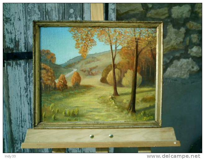 - PAYSAGE . HUILE SUR CARTON  SIGNEE . - Oils