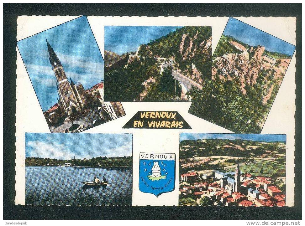 CPSM - Vernoux En Vivarais ( Ardèche 07) - Multivues Dont Vue Aérienne Blason ... CELLARD 1393 - Vernoux