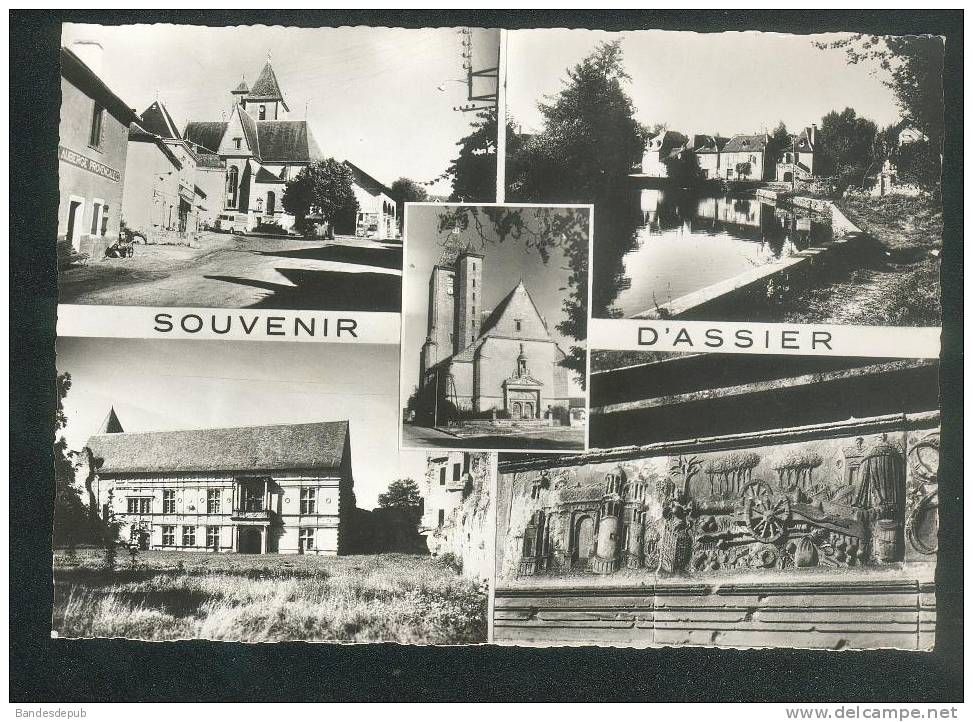 CPSM - Souvenir D' ASSIER ( Lot  46 ) - Multivues ( Centre Eglise Château ... APA POUX 1) - Assier