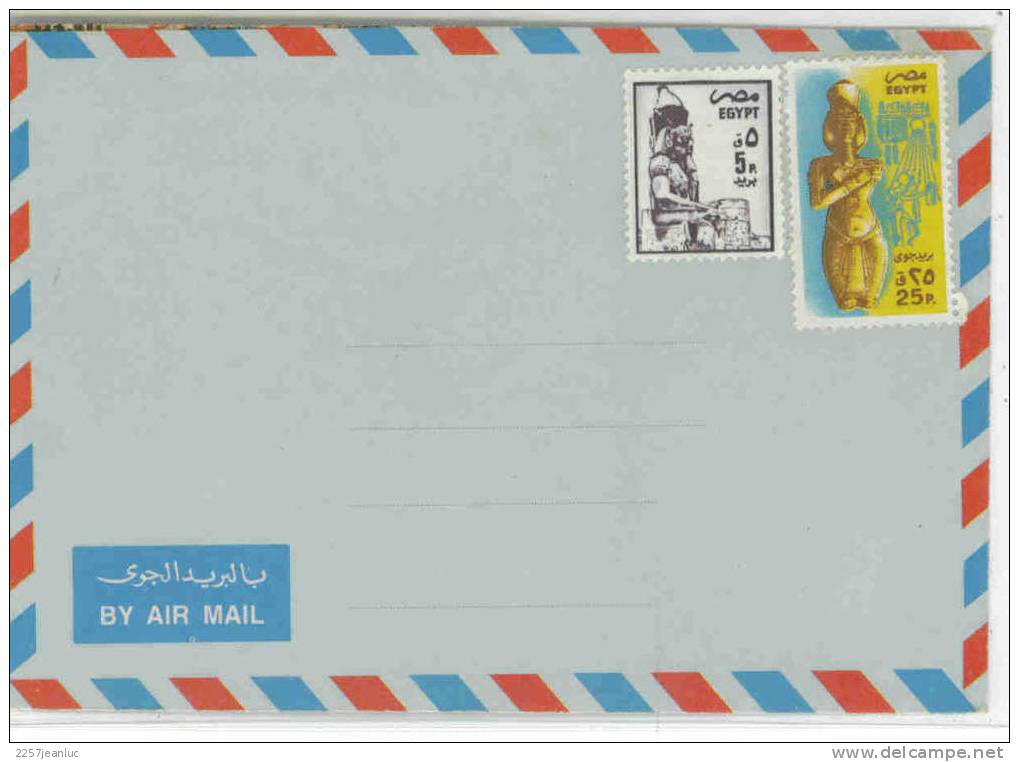 Lettre  + AIR MAIL + 2 TIMBRES EGYPT ANCIENNE DOS REPRESENTATION IDEM - Sonstige & Ohne Zuordnung