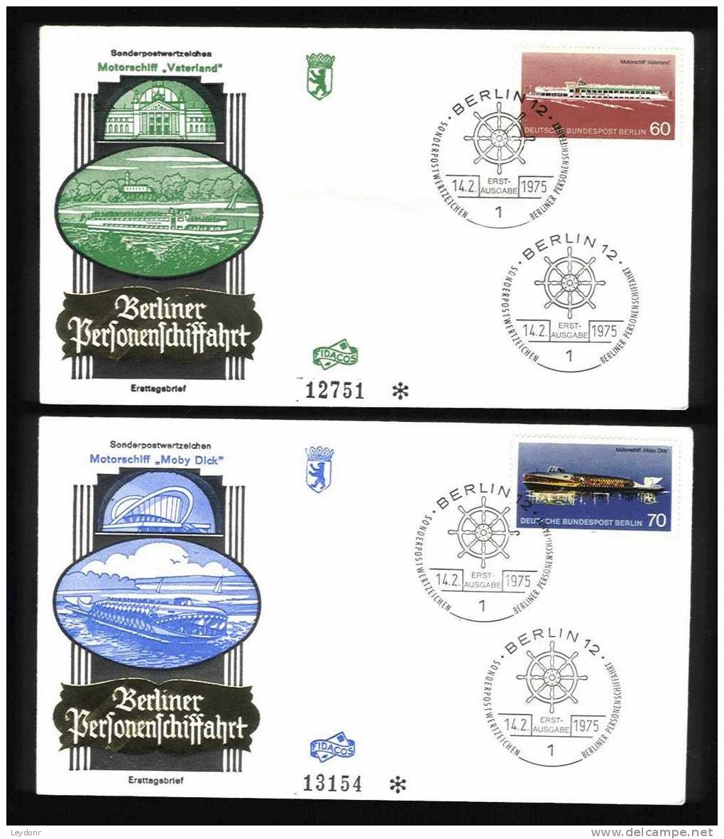 FDC Germany - Berlin Passenger Ships 5 Covers - Scott 9N354-9N358 - Briefe U. Dokumente