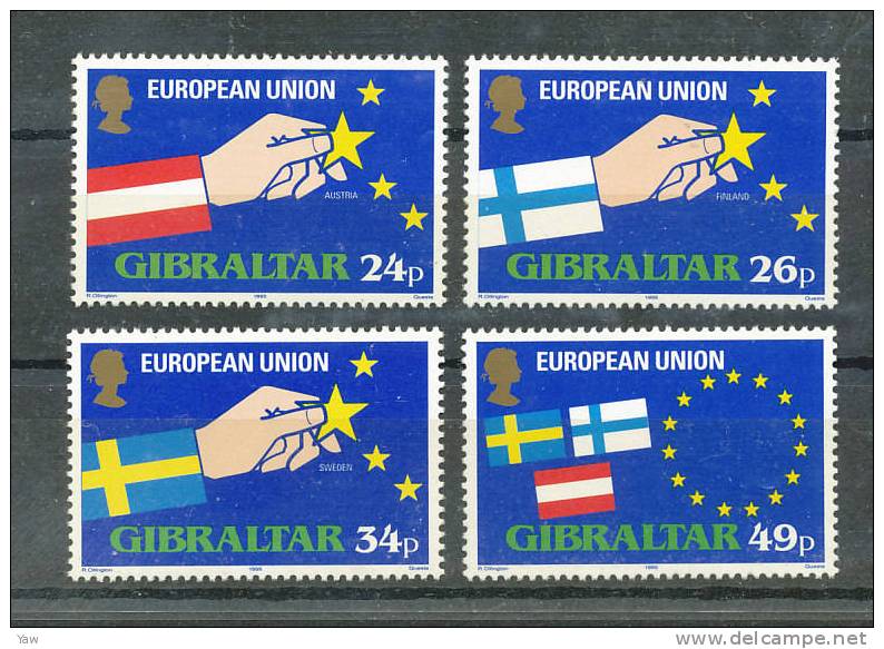 GIBILTERRA 1995  ALLARGAMENTO DELL´UNIONE EUROPEA. FULL SERIE  MNH** - European Community