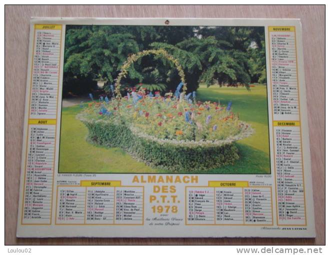 Calendrier ALMANACH PTT - 1978 - Chats + Paysage Campagne - JEAN LAVIGNE - Pas De Calais 62 - Très Bon état - Small : 1971-80