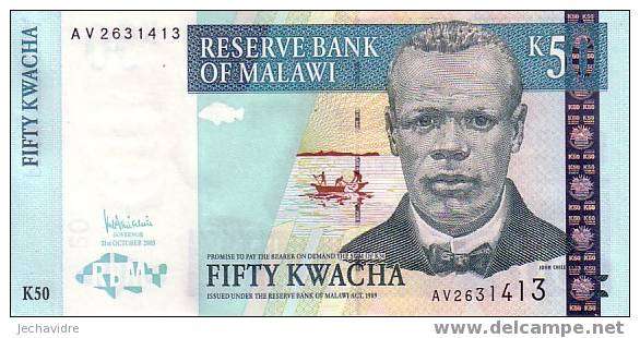 MALAWI   50 Kwacha   Daté Du 31-10-2005     Pick 45    ***** BILLET  NEUF ***** - Malawi