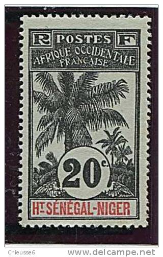 Ht Sénégal Et Niger * N°  7 - 20c Noir S. Bleu -gris - Gomme Colo. - Autres & Non Classés