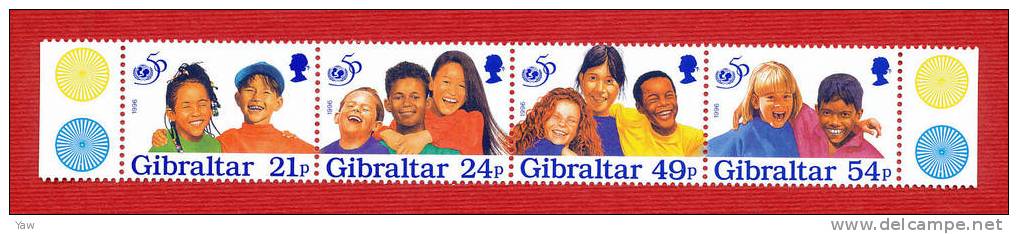 GIBILTERRA 1996  50° ANNIVERSARIO DELL´UNICEF (FONDO DELL´ONU PER L´INFANZIA). FULL SERIE  MNH** - UNICEF