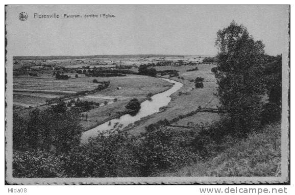 BELGIQUE.  FLORENVILLE. PANORAMA DERRIERE L'EGLISE.  Carte Sepia. - Florenville