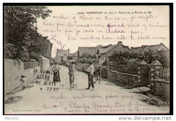 44 - PORNICHET - Route De La Pointe Du Bé - Animée, N°2094 - 1910 -Phot.Vassellier - BON ETAT - Pornichet