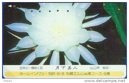 Rare Télécarte Japon -  Fleur CACTUS - KAKTUS Blume Pflanze - Flower Plant Japan Phonecard - 126 - Blumen