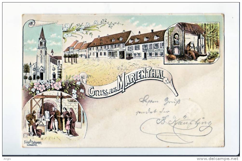 CPA---67----MARIENTHAL- ---GRUSS AUS MARIENTHAL----LITHO - Haguenau