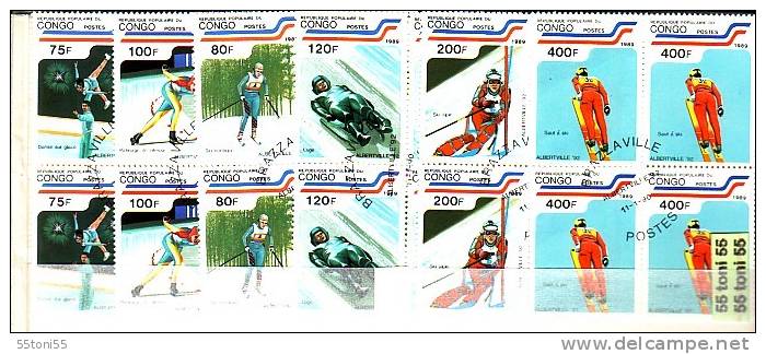 Congo 1989 Olympic Games – Albertville   6v.- Used (O)    X 4 - Winter 1992: Albertville