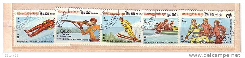 Kampuchea 1983  Olympic Games- Sarajevo 5v- Used (O) - Winter 1984: Sarajevo