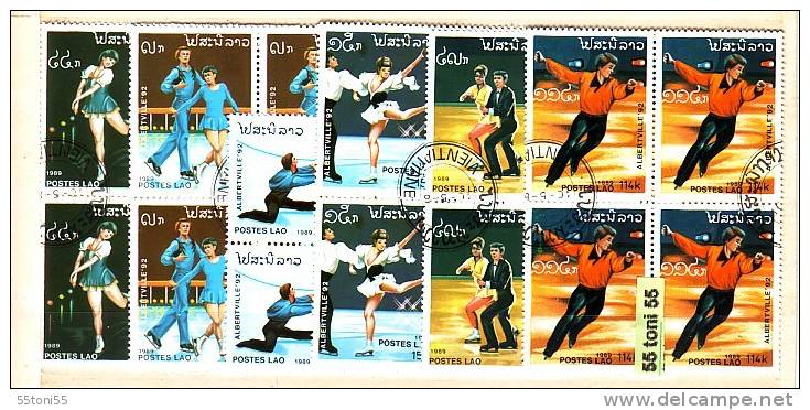 Laos 1989  Olympic Games- Albertville   6v.- Used (O)   X  4 - Hiver 1992: Albertville