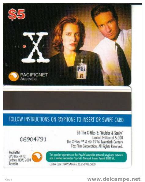 AUSTRALIA $5  MOVIE  X  FILES CHARACTER  "MOLDER & SCULLY " WOMAN  MINT SPECIAL PRICE !! READ DESCRIPTION !! - Australie